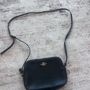 Coach Pebbled Leather Black Crossbody Bag
